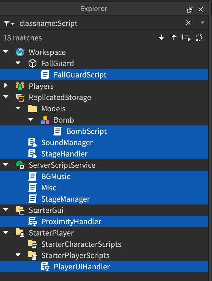 Develop Roblox Games in Visual Studio Code - Select all scripts